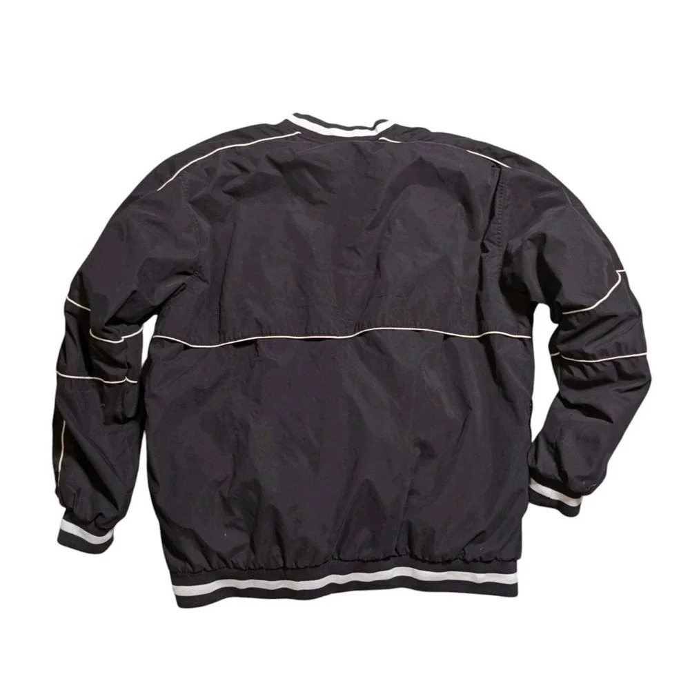 Vintage NIKE Windbreaker Pullover Men's XXL Black Nylon Pockets Lightweight Logo